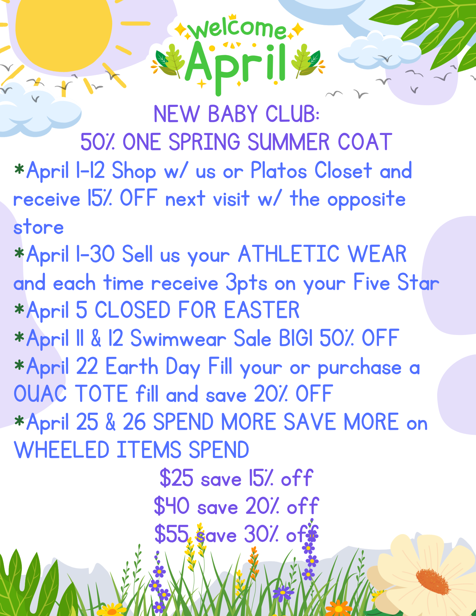 April deals and sales at Once Upon a Child Battle Creek